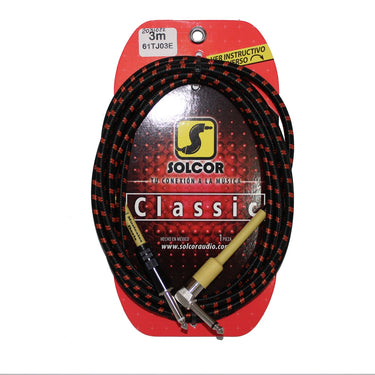 Cable Clasica Para Instrumento Tejido Escuadra 3 Mts. 61tj03e